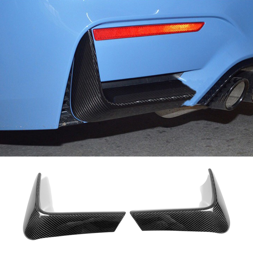 BMW M3 F80 / M4 F82 F83 (DRY CARBON FIBER) Rear Lower Bumper Fang Covers