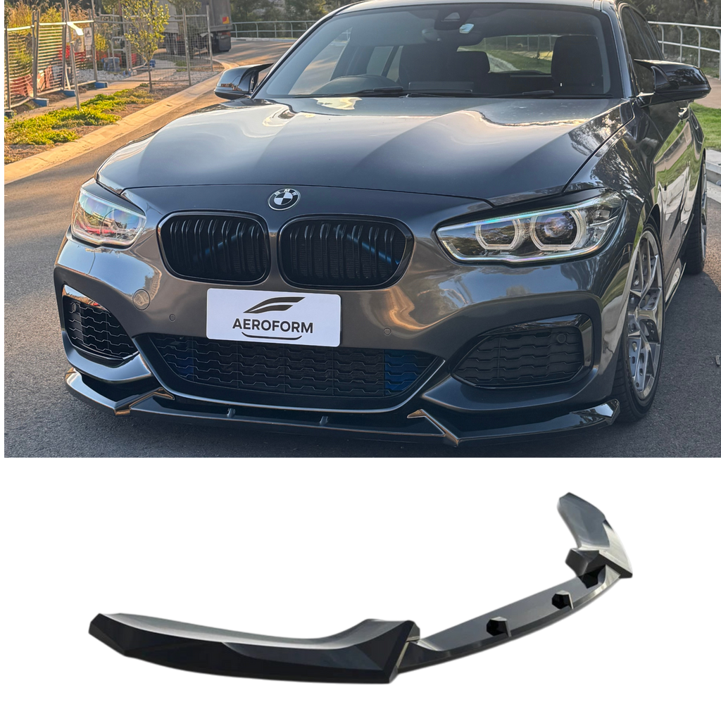 Aero Front Lip (Gloss Black) for 15-19 BMW 1 Series F20 (M-Sport)