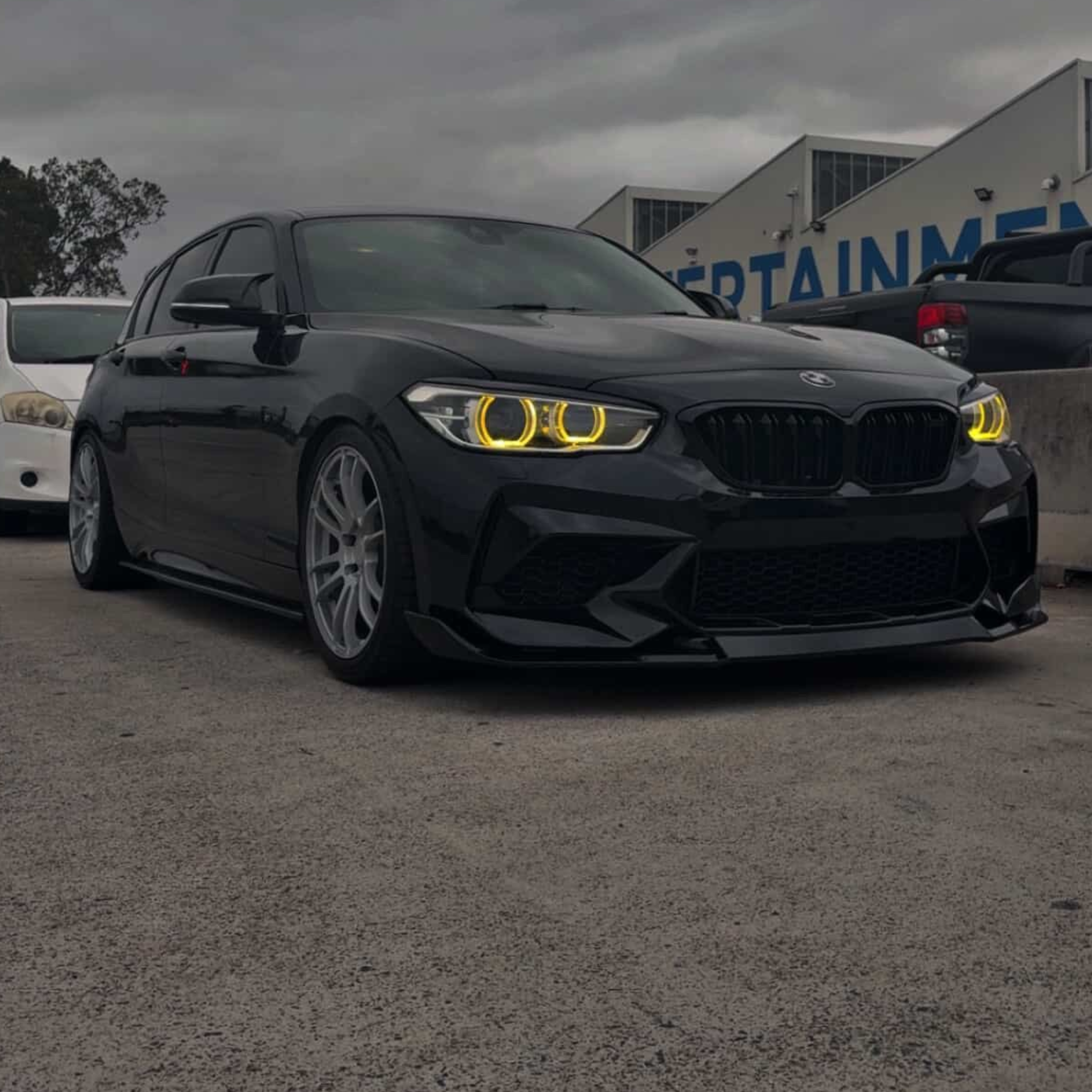 CS Style Front Lip (Gloss Black) for 12-19 BMW M2 Comp F87 LCI/ M2 Comp Bumper (F20/F22)