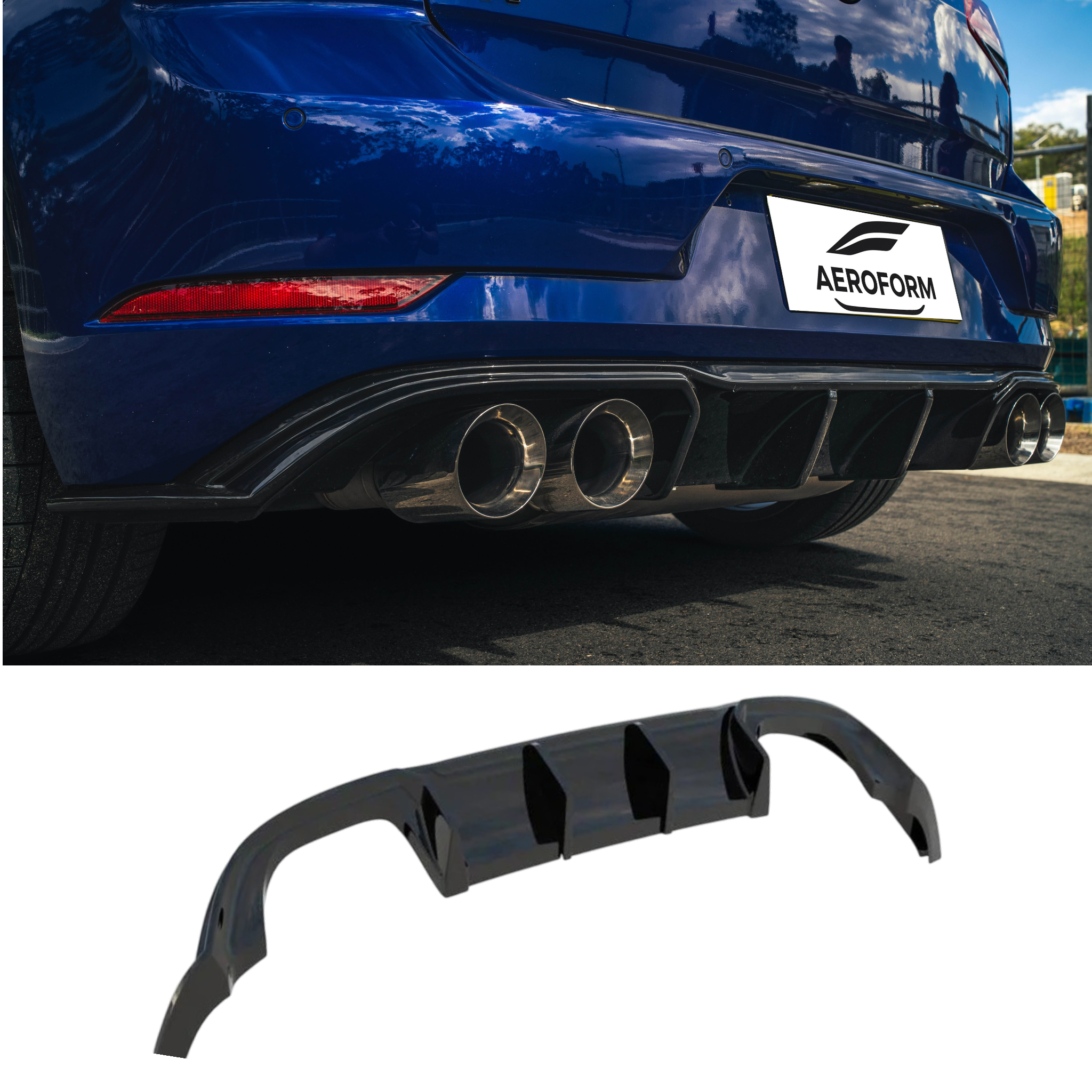 Max Style Diffuser (gloss black) for 17-20 Volkswagen Golf R MK7.5