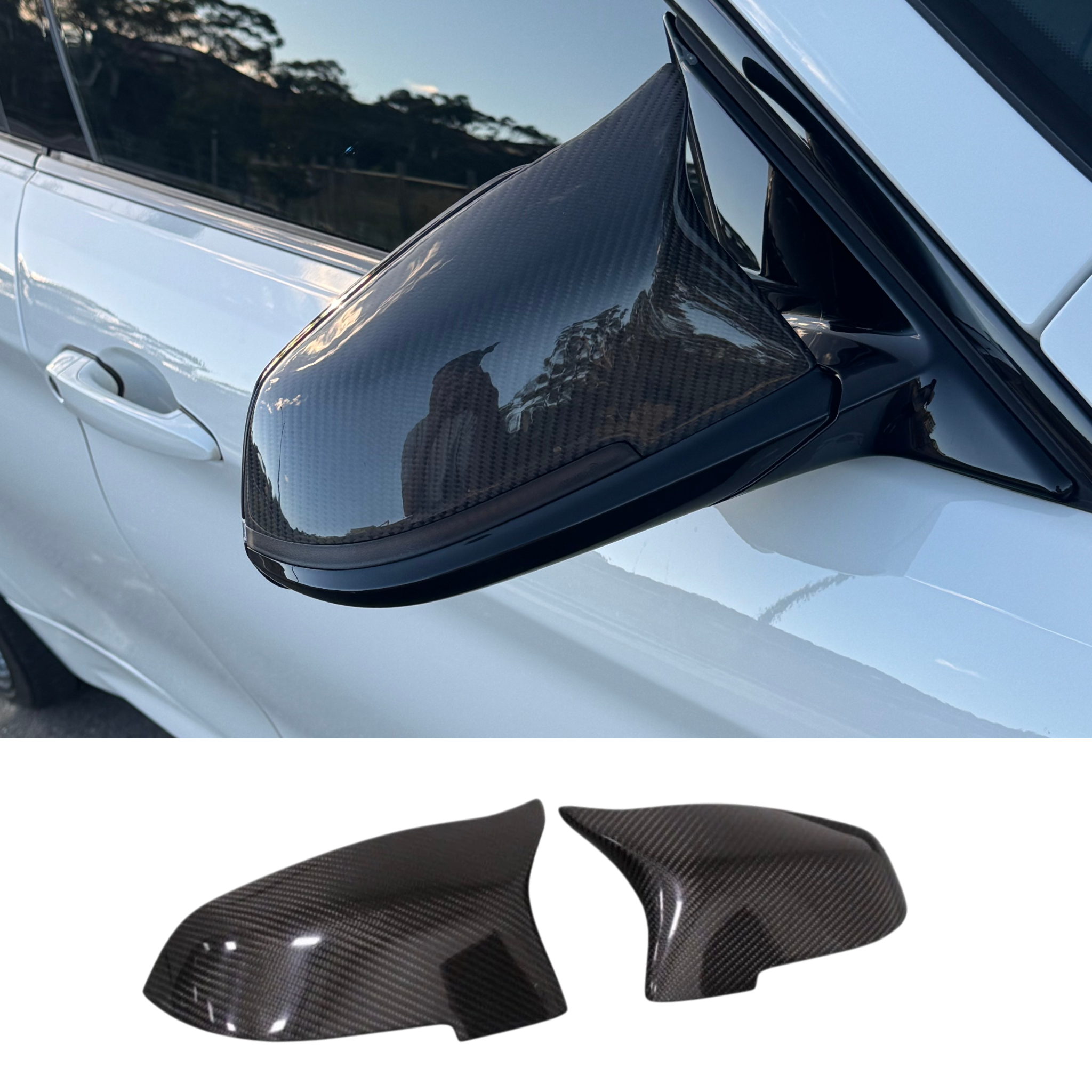 True M Wing Mirror Caps (Carbon Fiber) for 12-19 BMW F20/F22/F30/F32