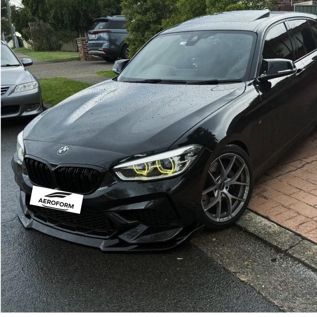 CS Style Front Lip (Gloss Black) for 12-19 BMW M2 Comp F87 LCI/ M2 Comp Bumper (F20/F22)