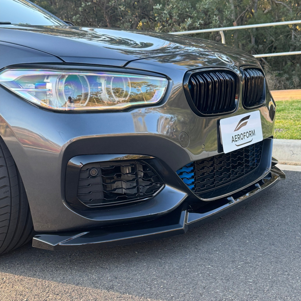 Aero Front Lip (Gloss Black) for 15-19 BMW 1 Series F20 (M-Sport)