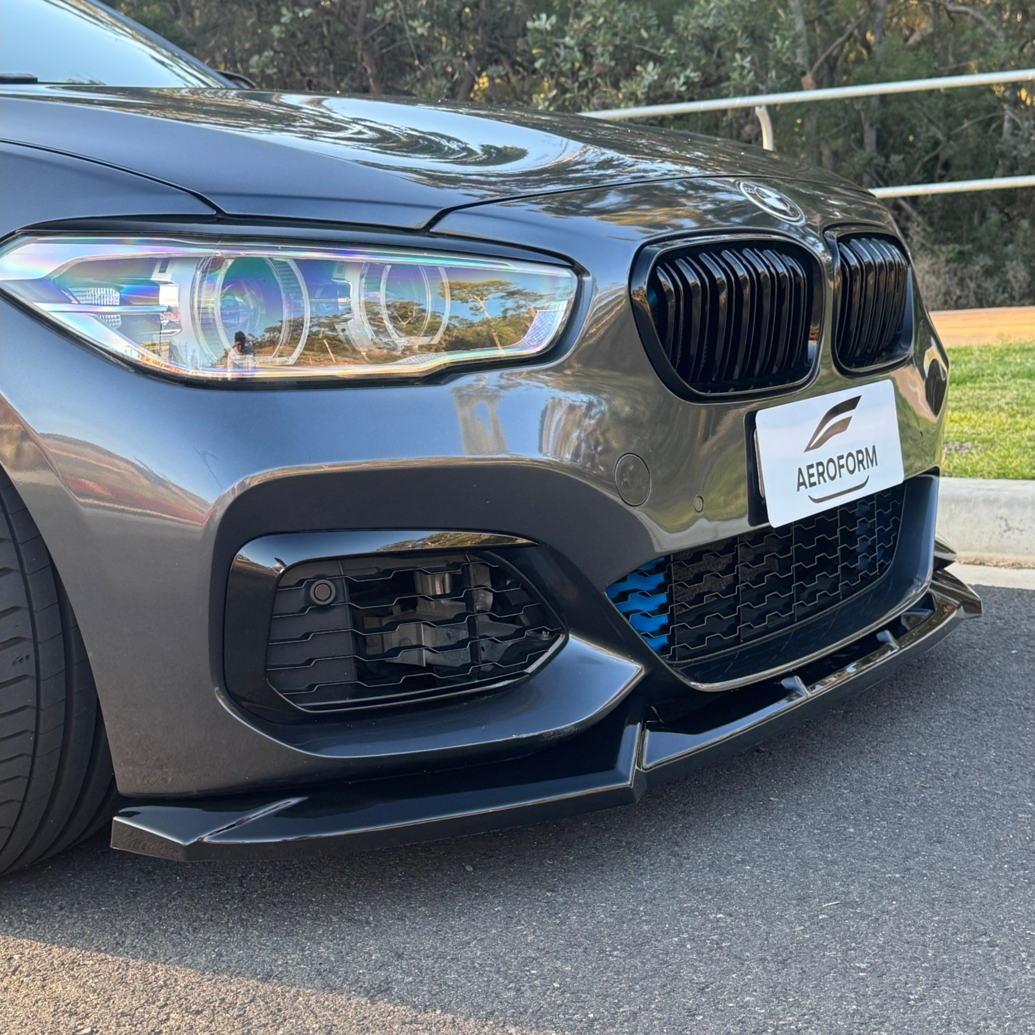 Aero Front Lip (Gloss Black) for 15-19 BMW 1 Series F20 (M-Sport)