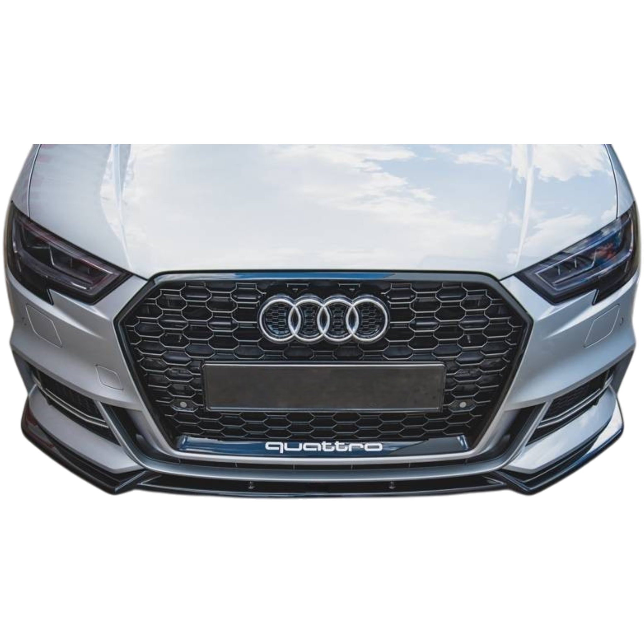 Aero Front Lip (Gloss Black) for 16-20 Audi S3/A3 S-Line (Sedan/Hatch) 8V facelift