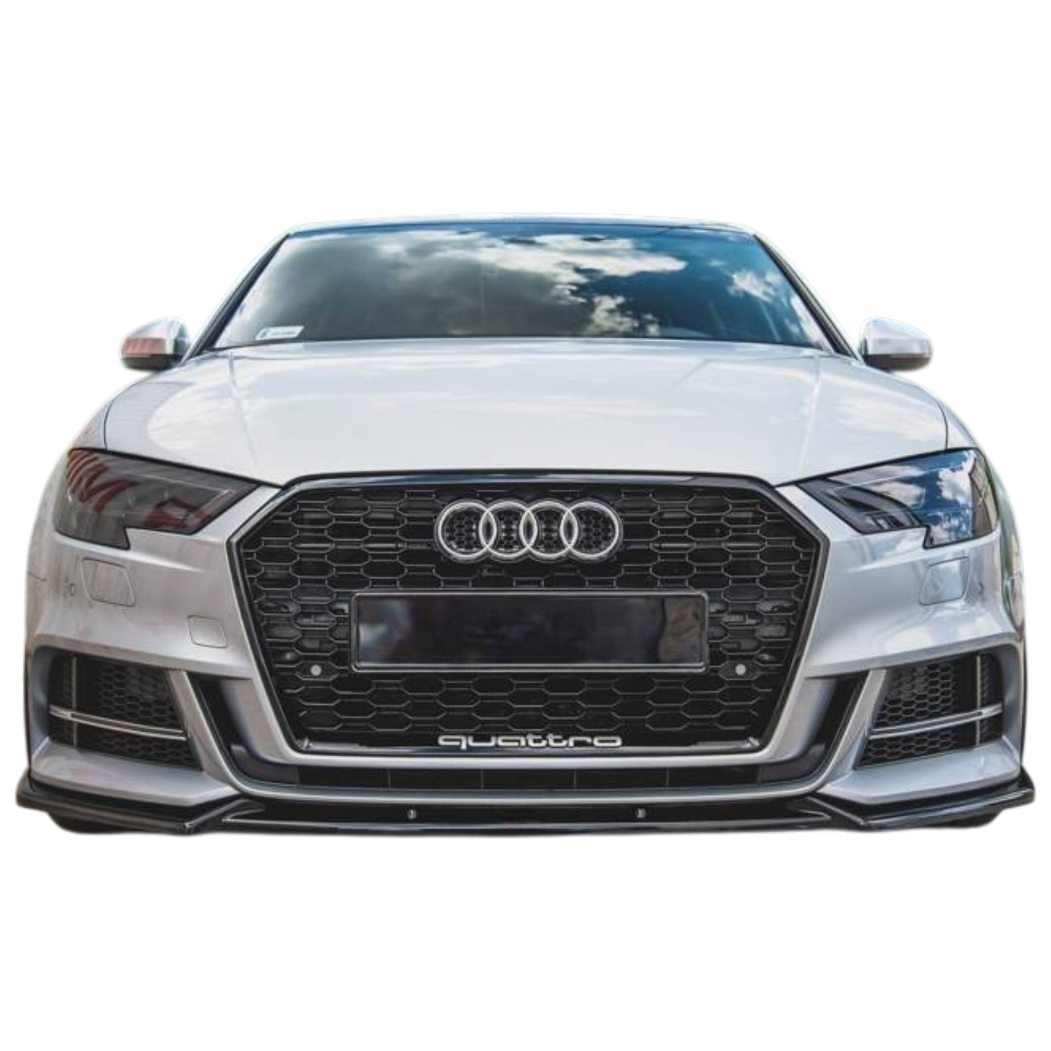 Aero Front Lip (Gloss Black) for 16-20 Audi S3/A3 S-Line (Sedan/Hatch) 8V facelift