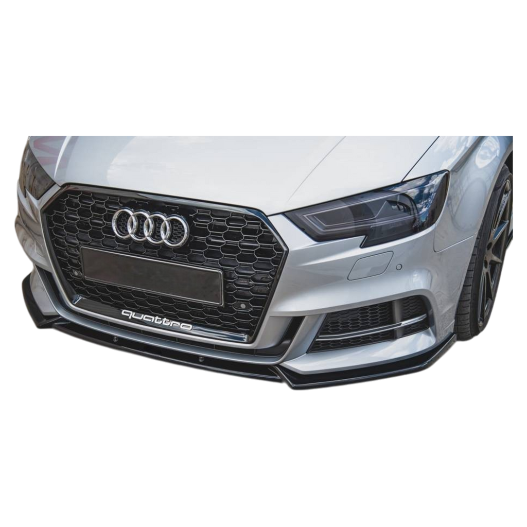 Aero Front Lip (Gloss Black) for 16-20 Audi S3/A3 S-Line (Sedan/Hatch) 8V facelift
