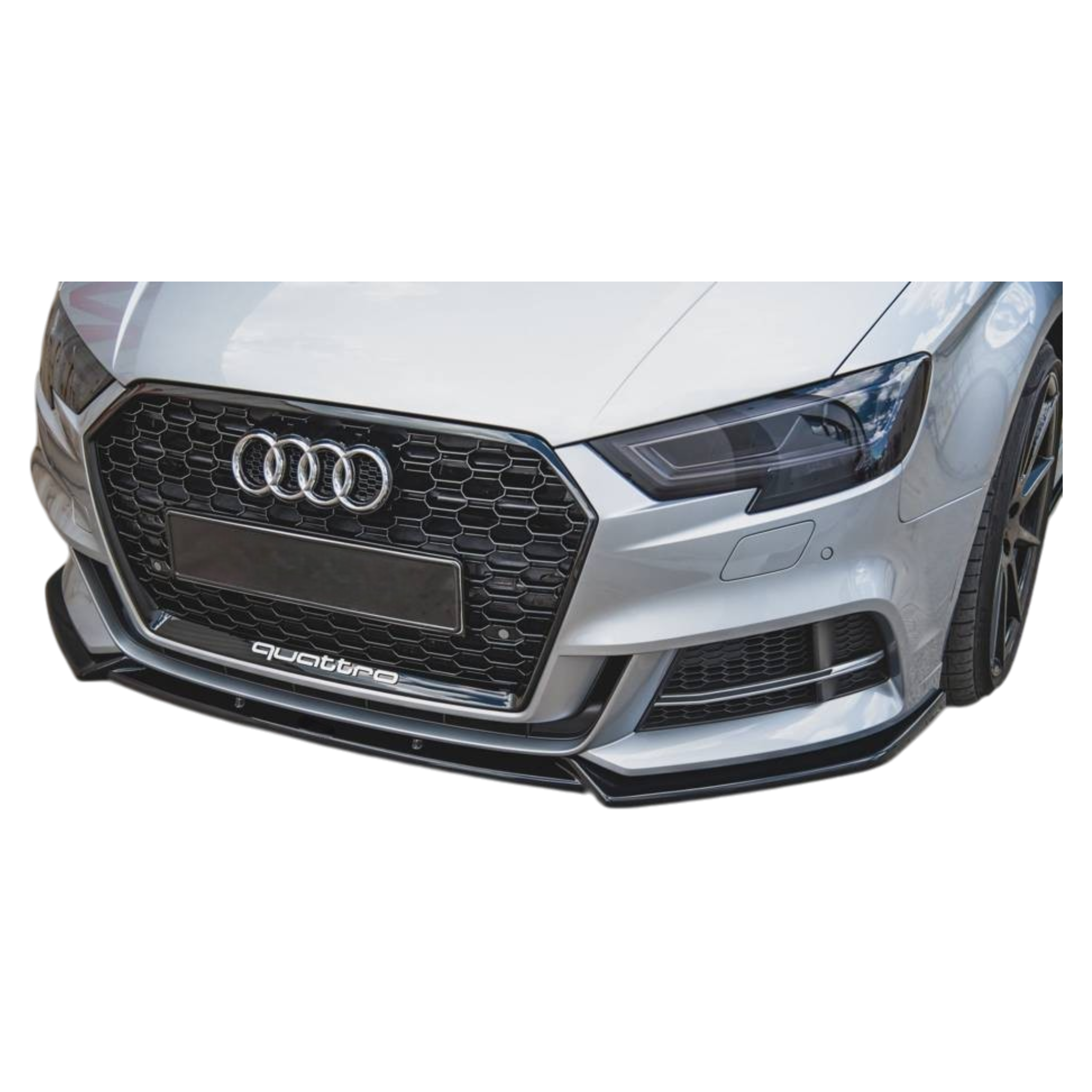 Aero Front Lip (Gloss Black) for 16-20 Audi S3/A3 S-Line (Sedan/Hatch) 8V facelift