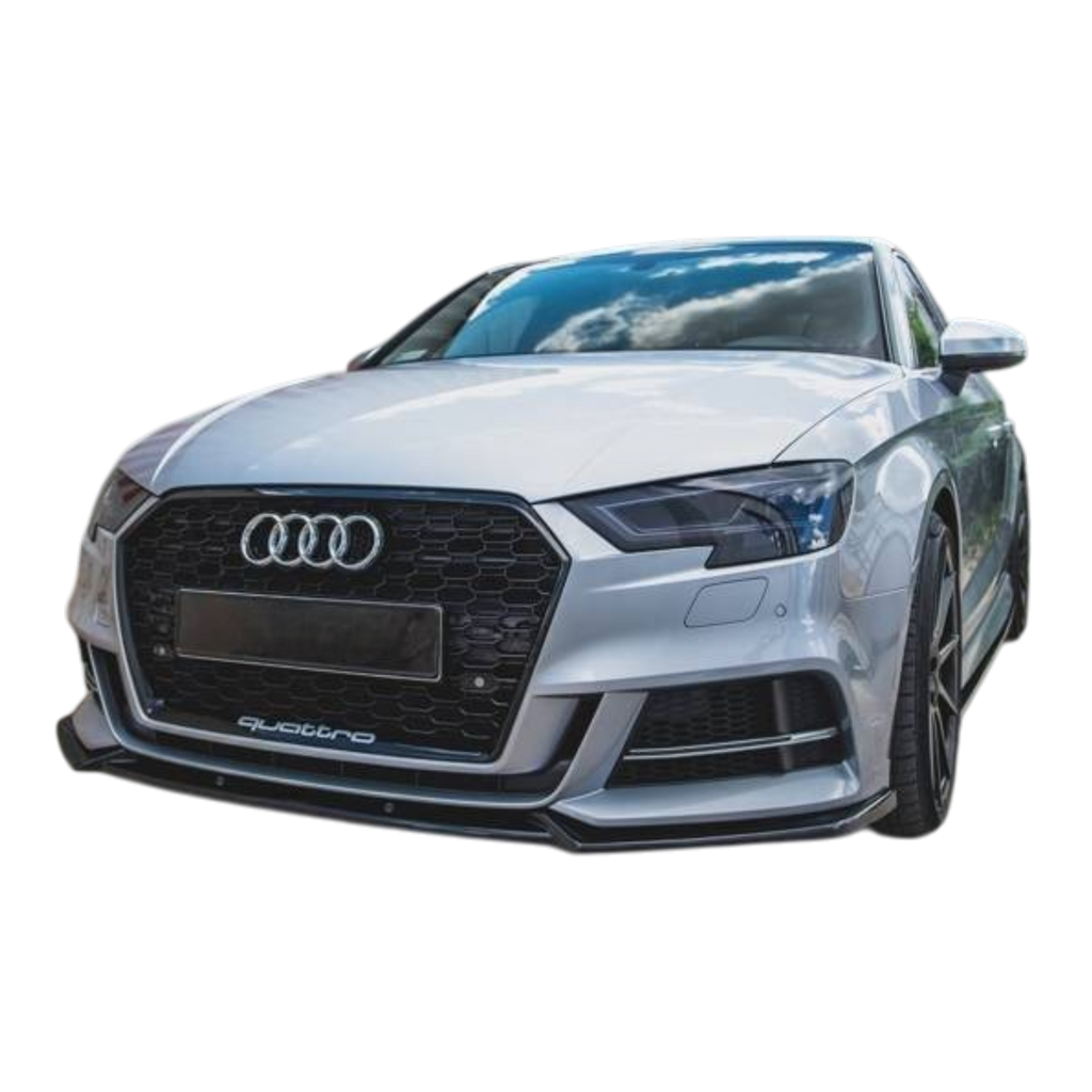 Aero Front Lip (Gloss Black) for 16-20 Audi S3/A3 S-Line (Sedan/Hatch) 8V facelift