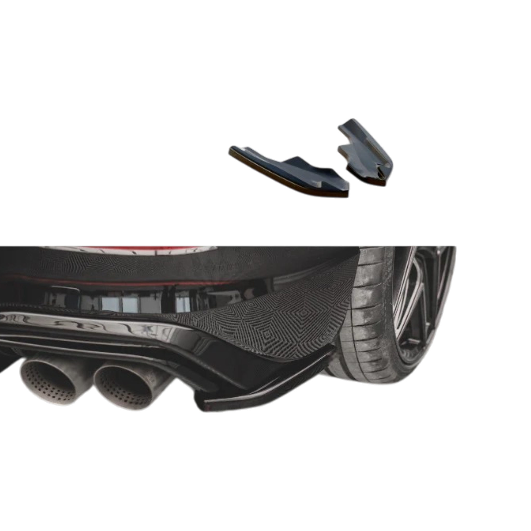 Max Style Rear Side Splitters (gloss black) for 20+ Volkswagen Golf R MK8