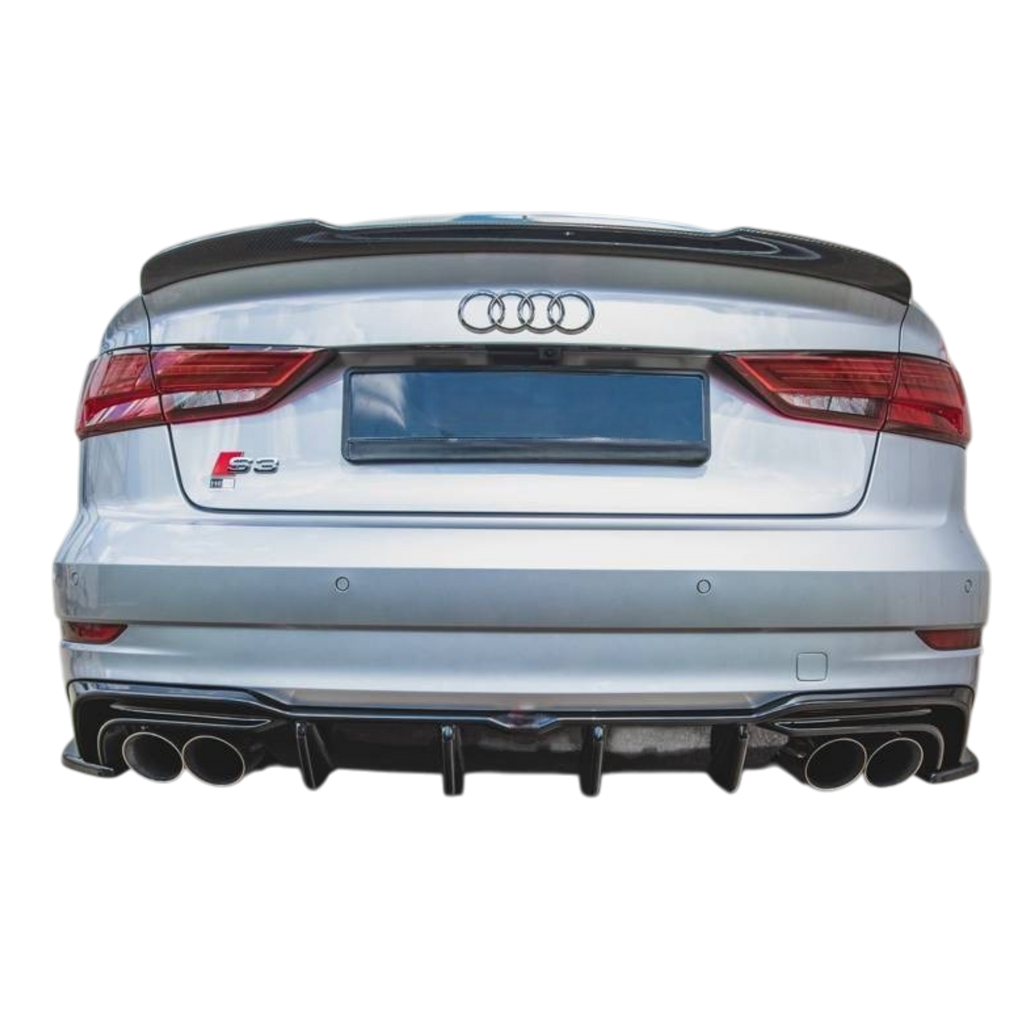 Aero Rear Diffuser (Gloss Black) for 16-20 Audi S3/A3 S-Line (sedan) 8V Facelift