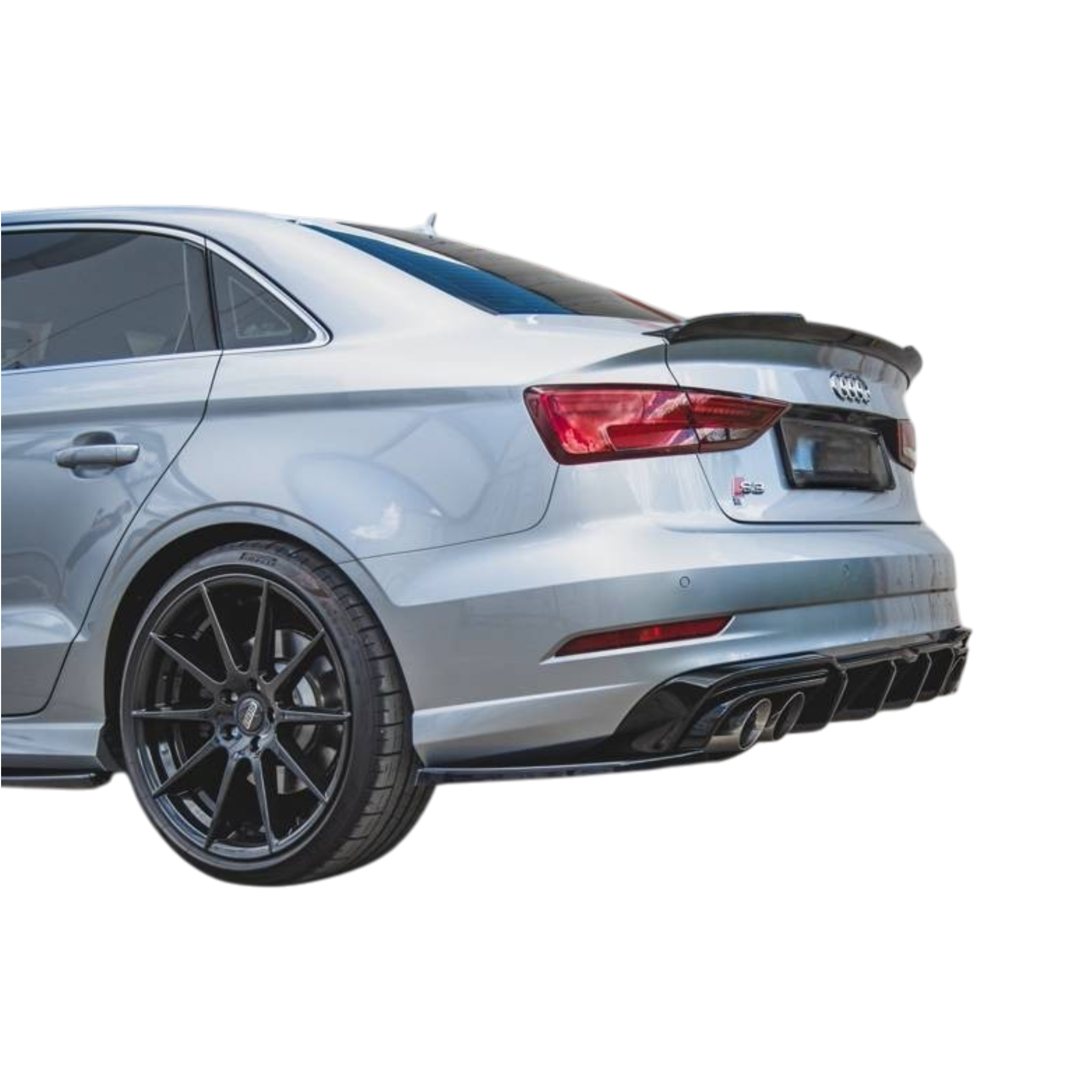 Aero Rear Diffuser (Gloss Black) for 16-20 Audi S3/A3 S-Line (sedan) 8V Facelift