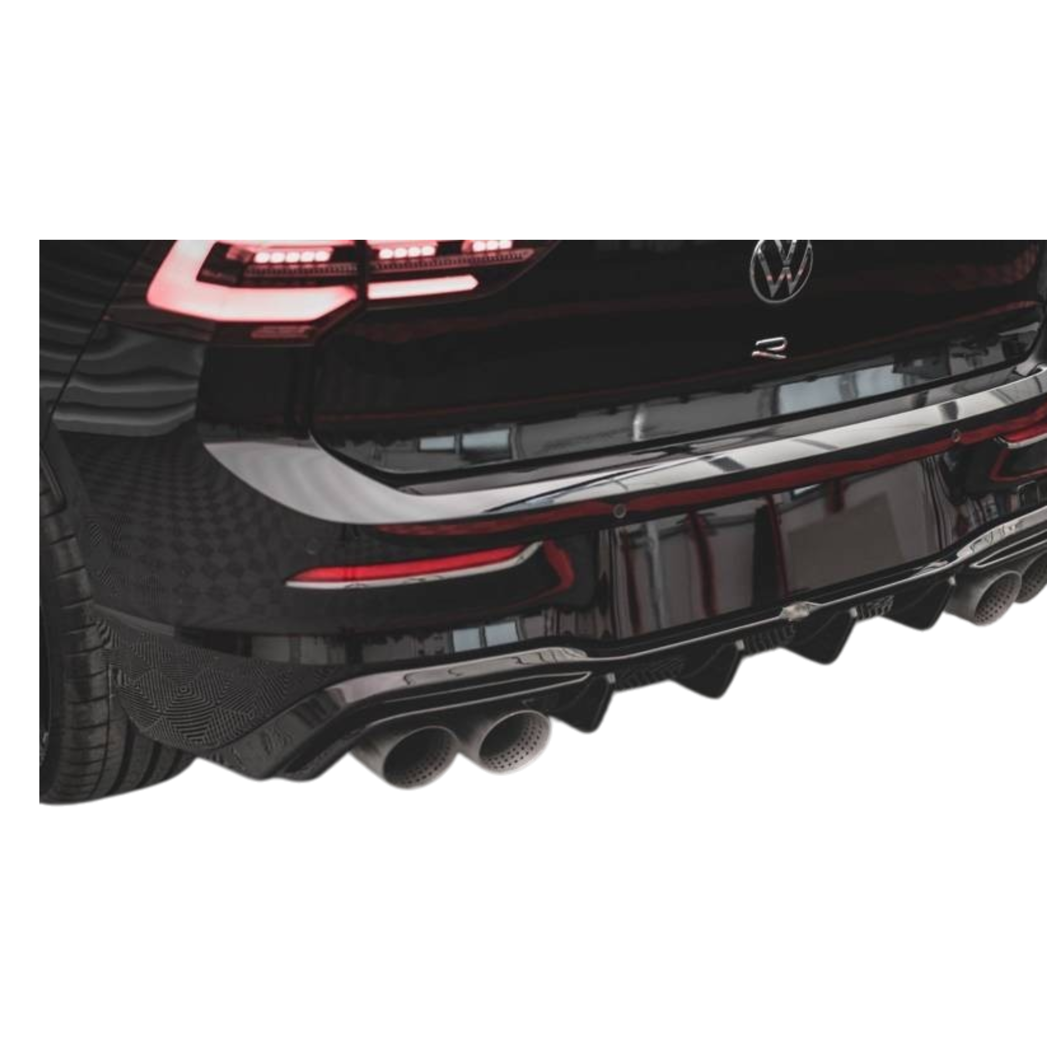 Max Style Rear Diffuser (gloss black) for 20+ Volkswagen Golf R MK8