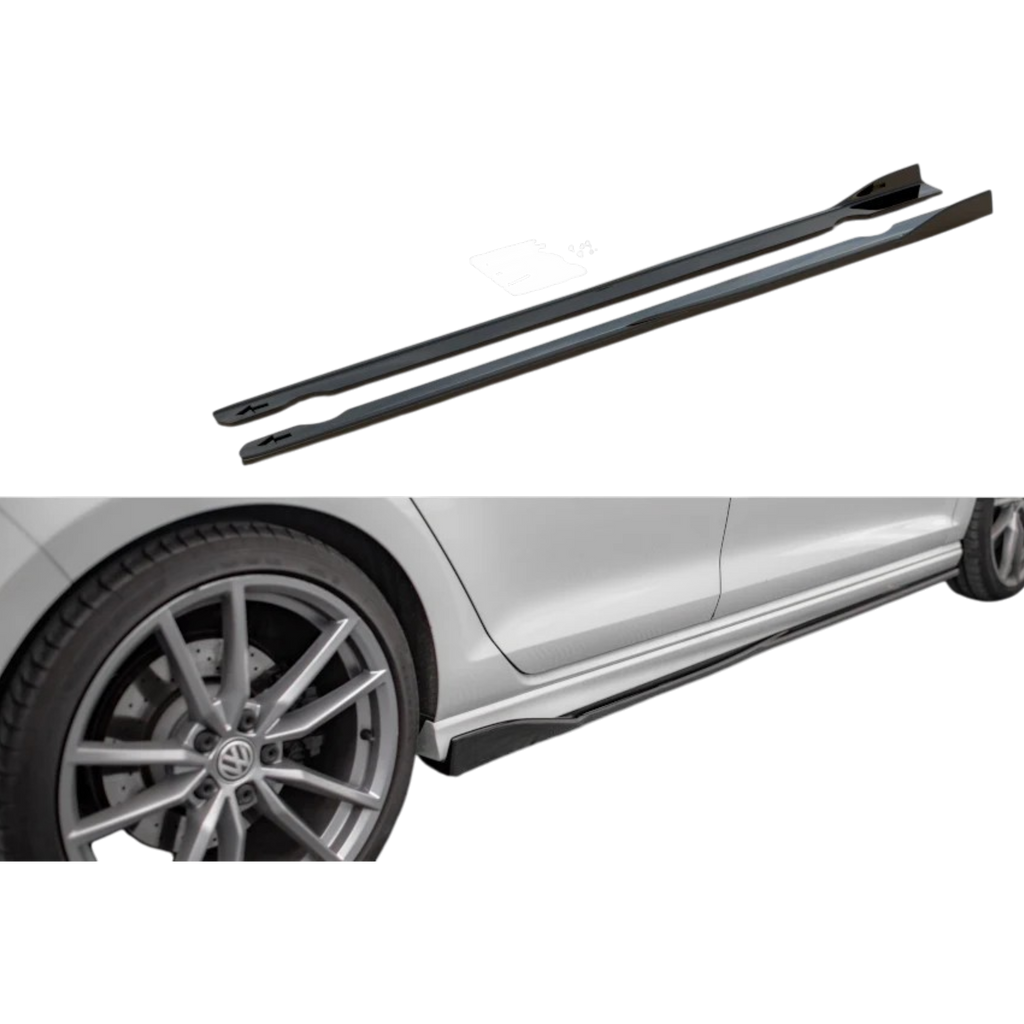 Aero Side Skirts (gloss black) for 13-17 Volkswagen Golf R MK7