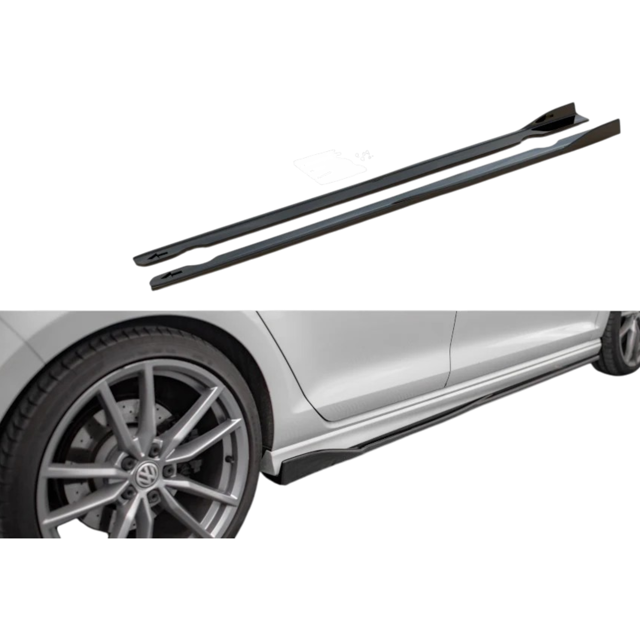 Aero Side Skirts (gloss black) for 13-17 Volkswagen Golf R MK7