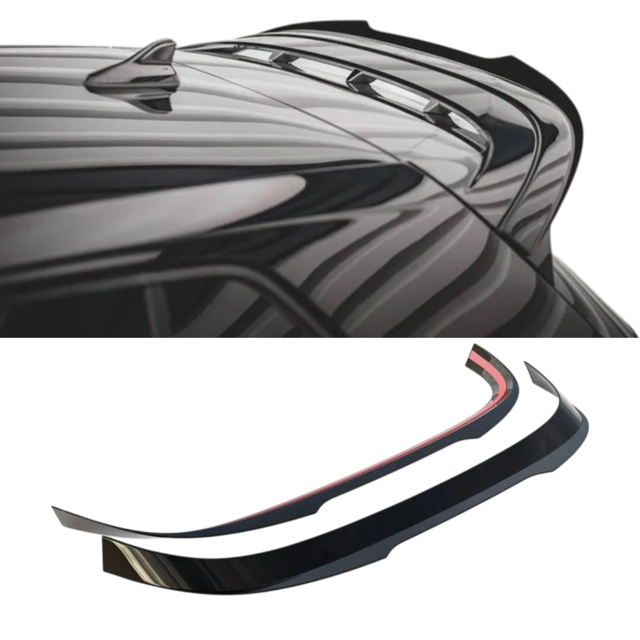 Max Style Rear Spoiler Cap CS (textured black) for 20+ Volkswagen Golf R/GTI MK8