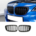 M Performance Style Dual Slat Grille (Gloss Black) for BMW 2 Series F22 F23 / M2 F87 Non Comp 2014-2020