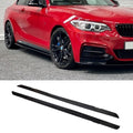Exon Gloss Black M Performance Style Side Skirt Splitter for BMW 2-Series 220i 225i M235i M240i LCI F22 M-Sport