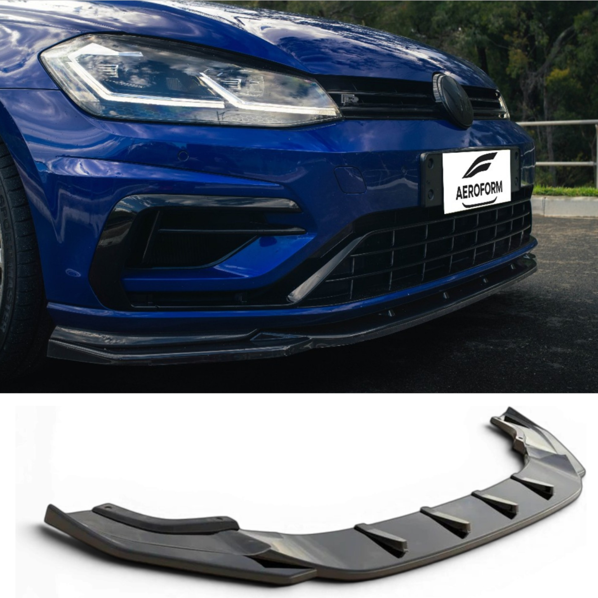 Aero Front Lip (gloss black) for 17-20 Volkswagen Golf R MK7.5