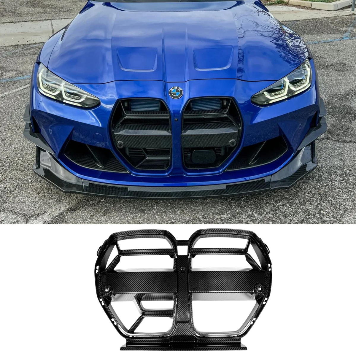BMW M3 G80 G81/ M4 G82 G83 (DRY CARBON FIBER) CSL STYLE GRILLE (WITH ACC)