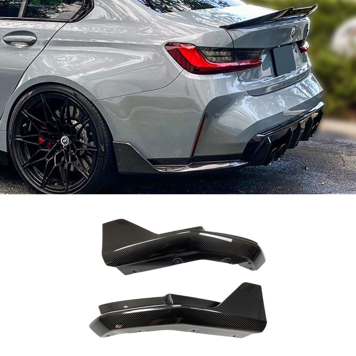 BMW M3 G80 G81/ M4 G82 G83 (Pre Pregged Dry Carbon) M Performance Style Rear Winglets