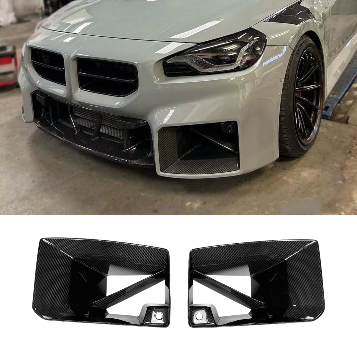 BMW M2 G87 2023+ (DRY PRE PREGGED CARBON FIBER) M PERFORMANCE STYLE FORNT GRILLE