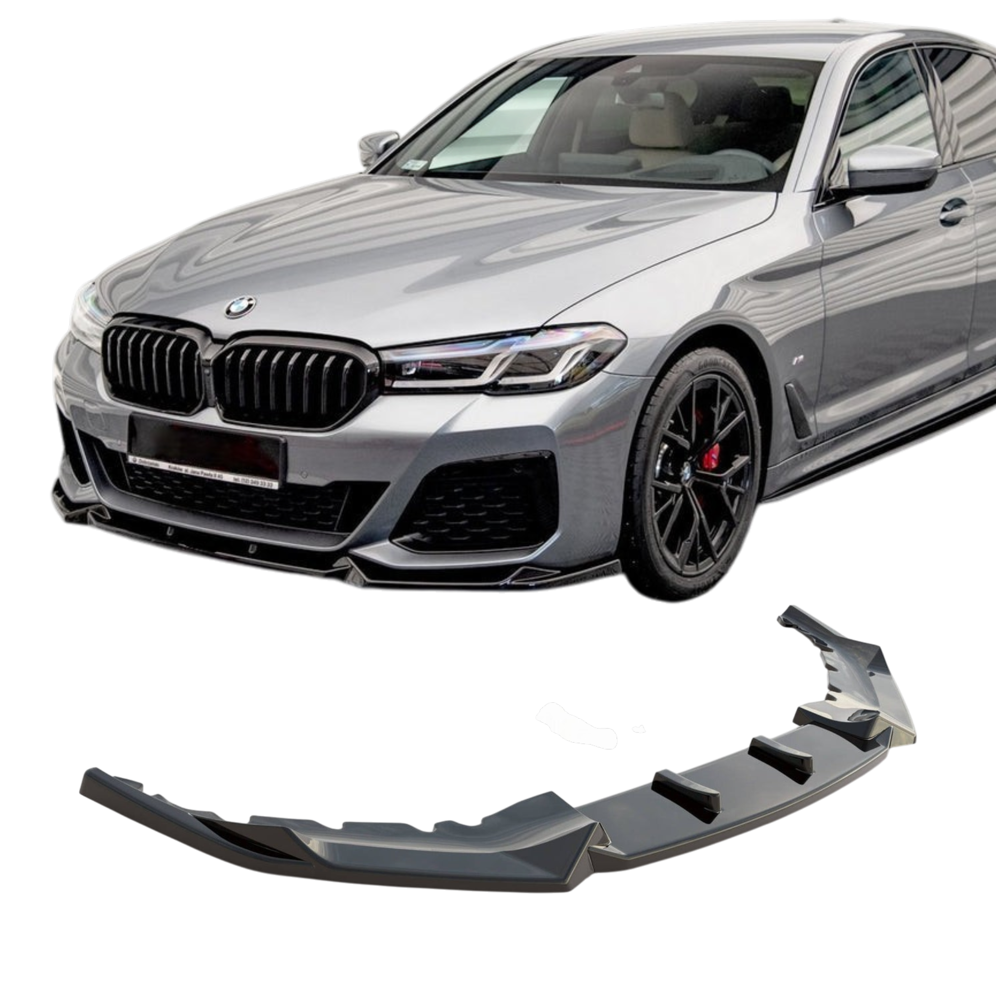 Max Style Front Lip (Gloss Black) for 20+ BMW 5 Series G30 (M-Sport)
