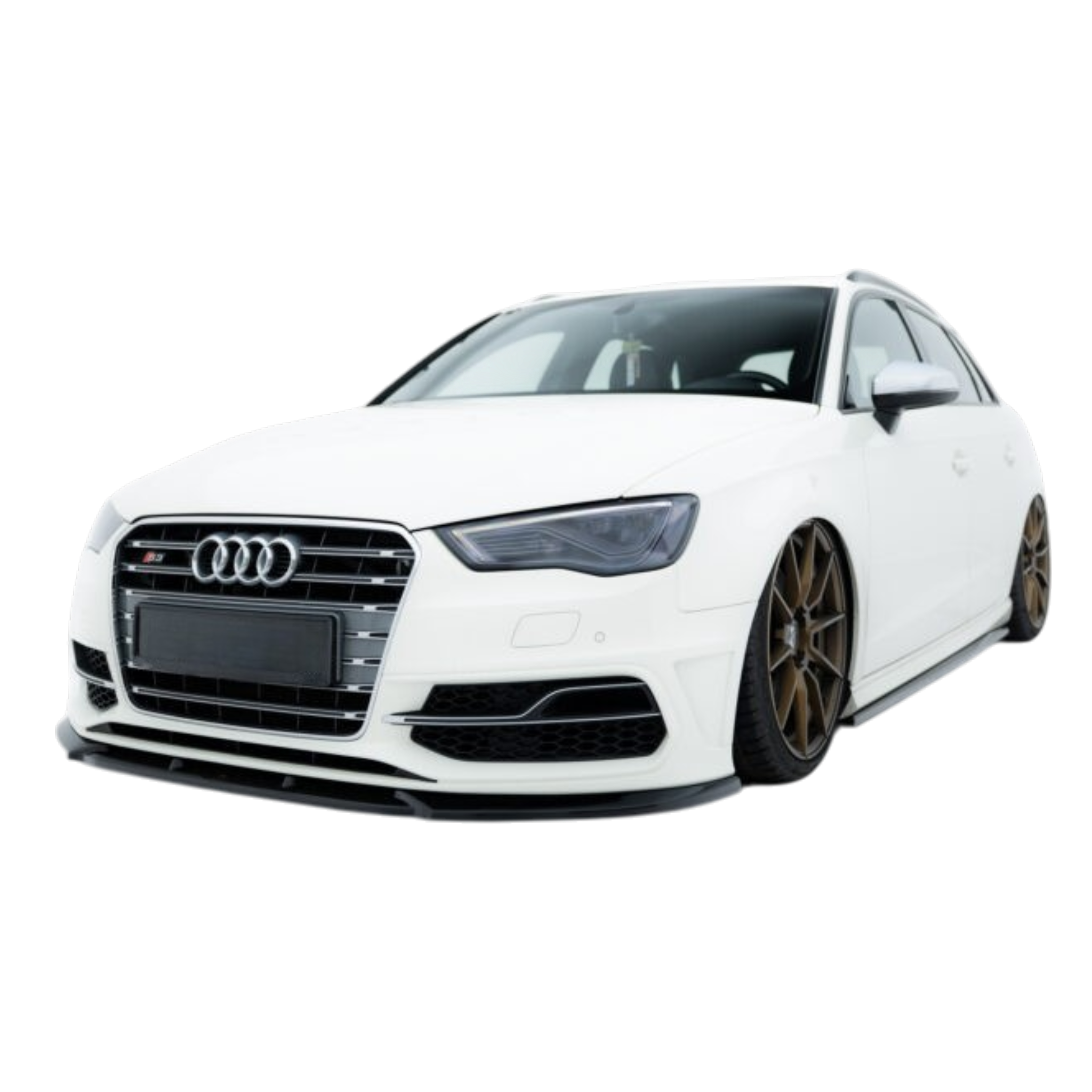 Aero Front Lip (Gloss Black) for 13-16 Audi S3/A3 S-Line (Hatch) 8V pre-facelift