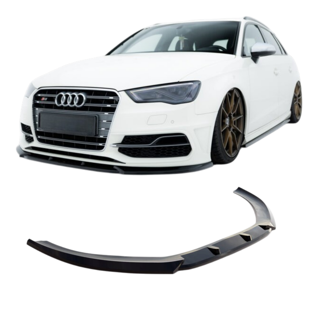 Aero Front Lip (Gloss Black) for 13-16 Audi S3/A3 S-Line (Hatch) 8V pre-facelift