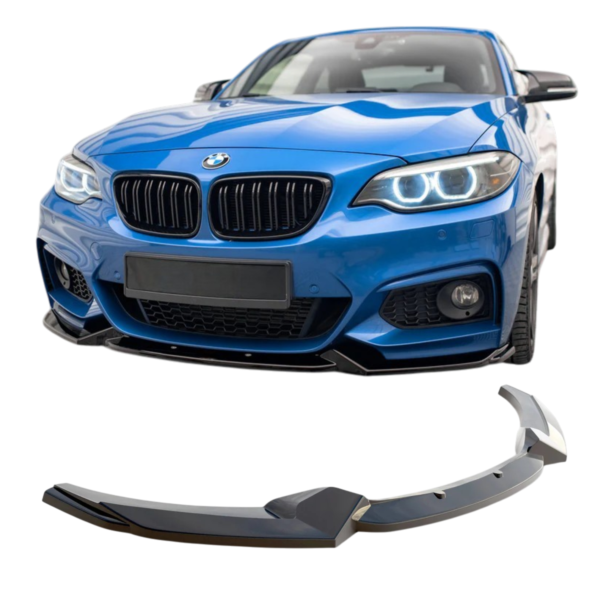Aero Front Lip (Gloss Black) for 13-19 BMW 2 Series F22 (M-Sport)