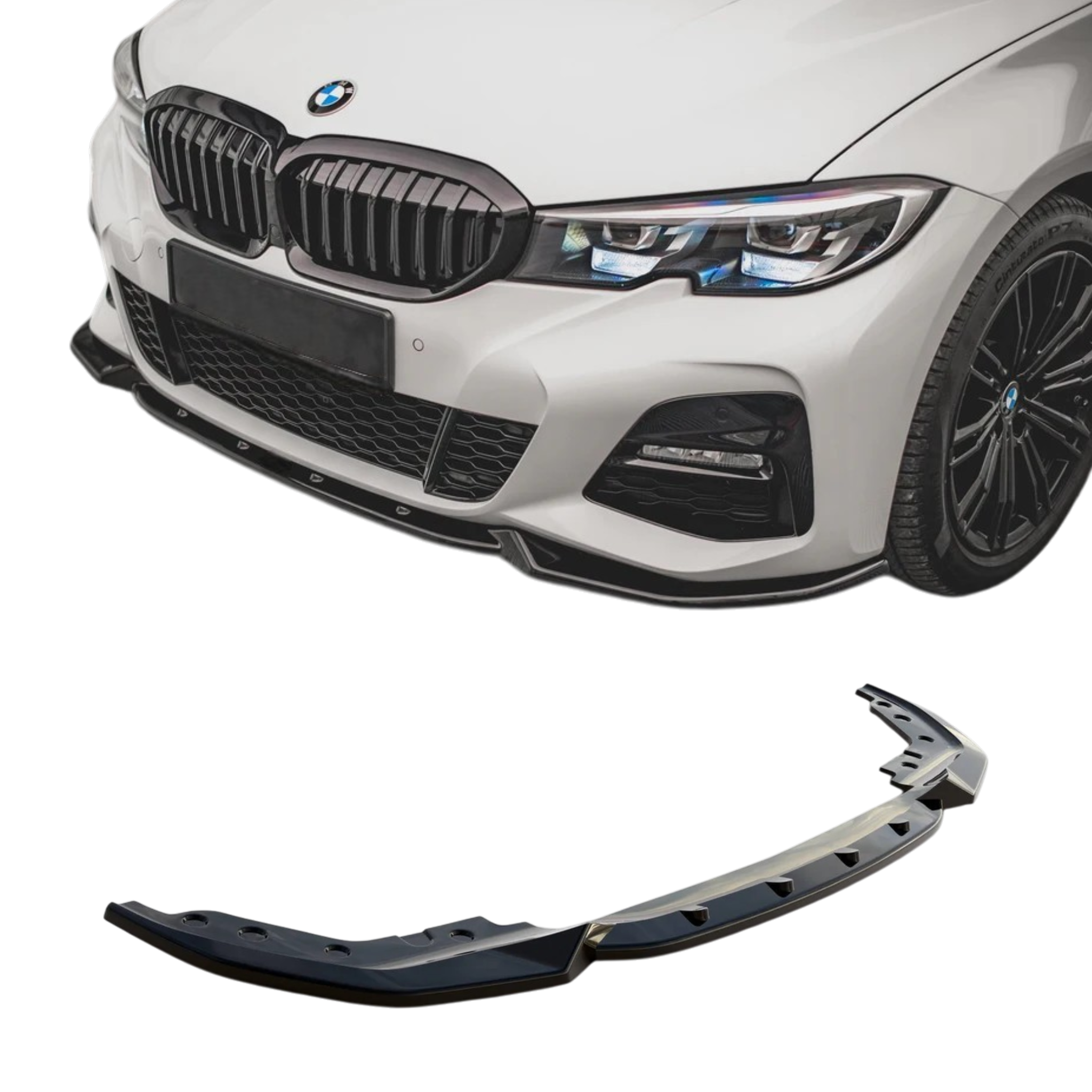 Aero Front Lip (Gloss Black) for 19-22 BMW 3 Series G20/G21 (M-Sport)