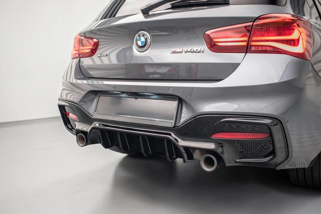Max Style Rear Diffuser Double Exit (Gloss Black) for 15-19 BMW F20 1 Series