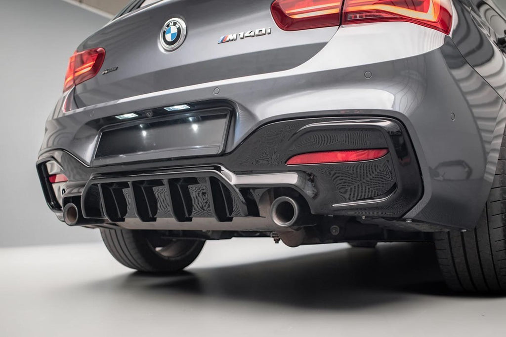 Max Style Rear Diffuser Double Exit (Gloss Black) for 15-19 BMW F20 1 Series