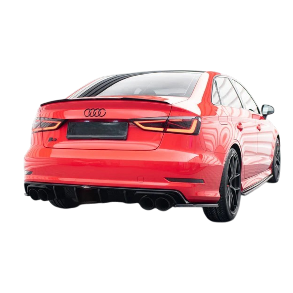 Aero Rear side splitters (Gloss Black) for 13-16 Audi S3/A3 S-Line (sedan) 8V pre-facelift