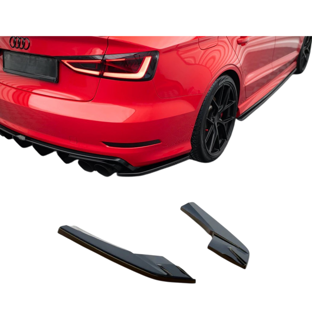 Aero Rear side splitters (Gloss Black) for 13-16 Audi S3/A3 S-Line (sedan) 8V pre-facelift