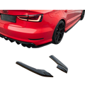 Aero Rear side splitters (Gloss Black) for 13-16 Audi S3/A3 S-Line (sedan) 8V pre-facelift