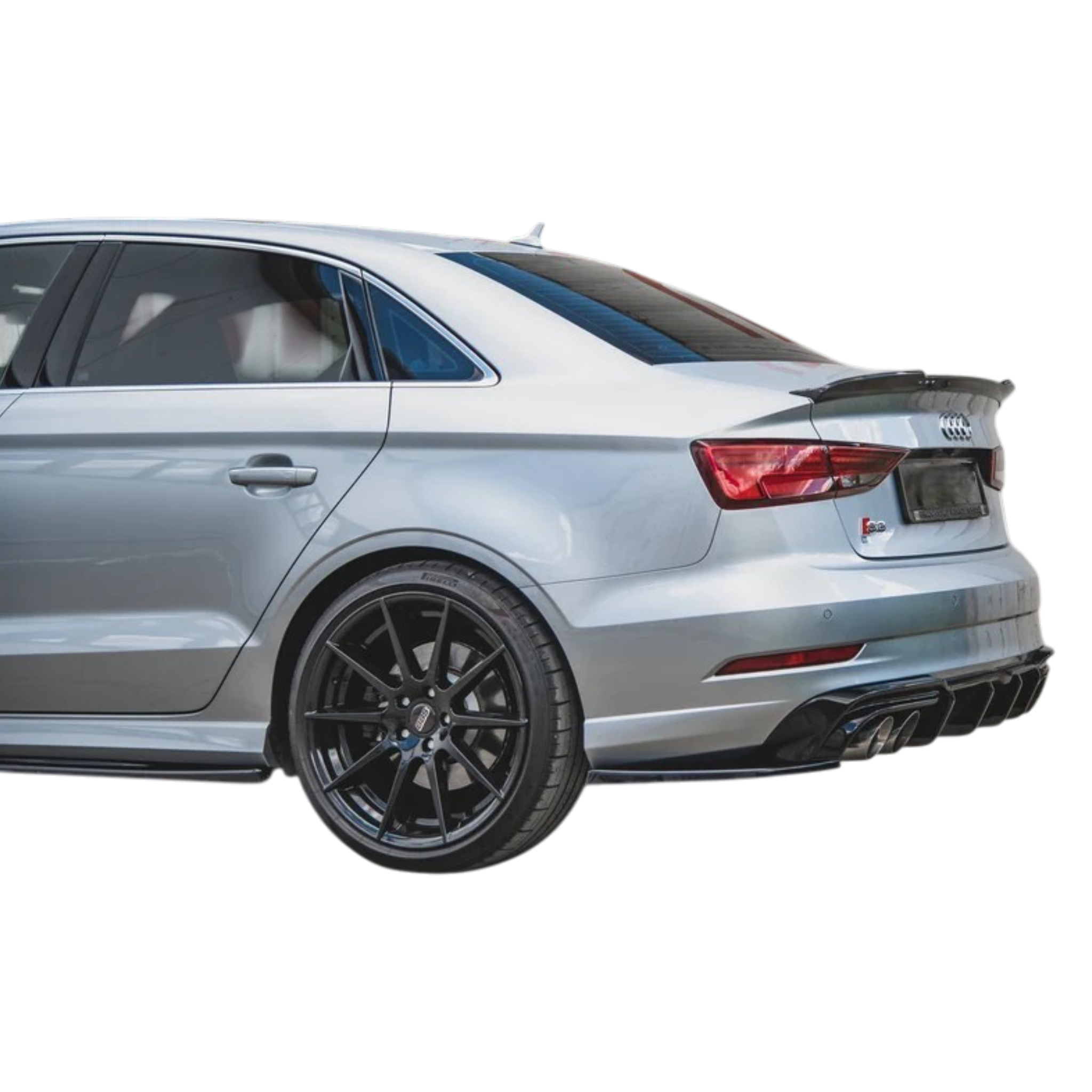 Aero Rear Side Splitters (Gloss Black) for 16-20 Audi S3/A3 S-Line (Sedan) 8V facelift