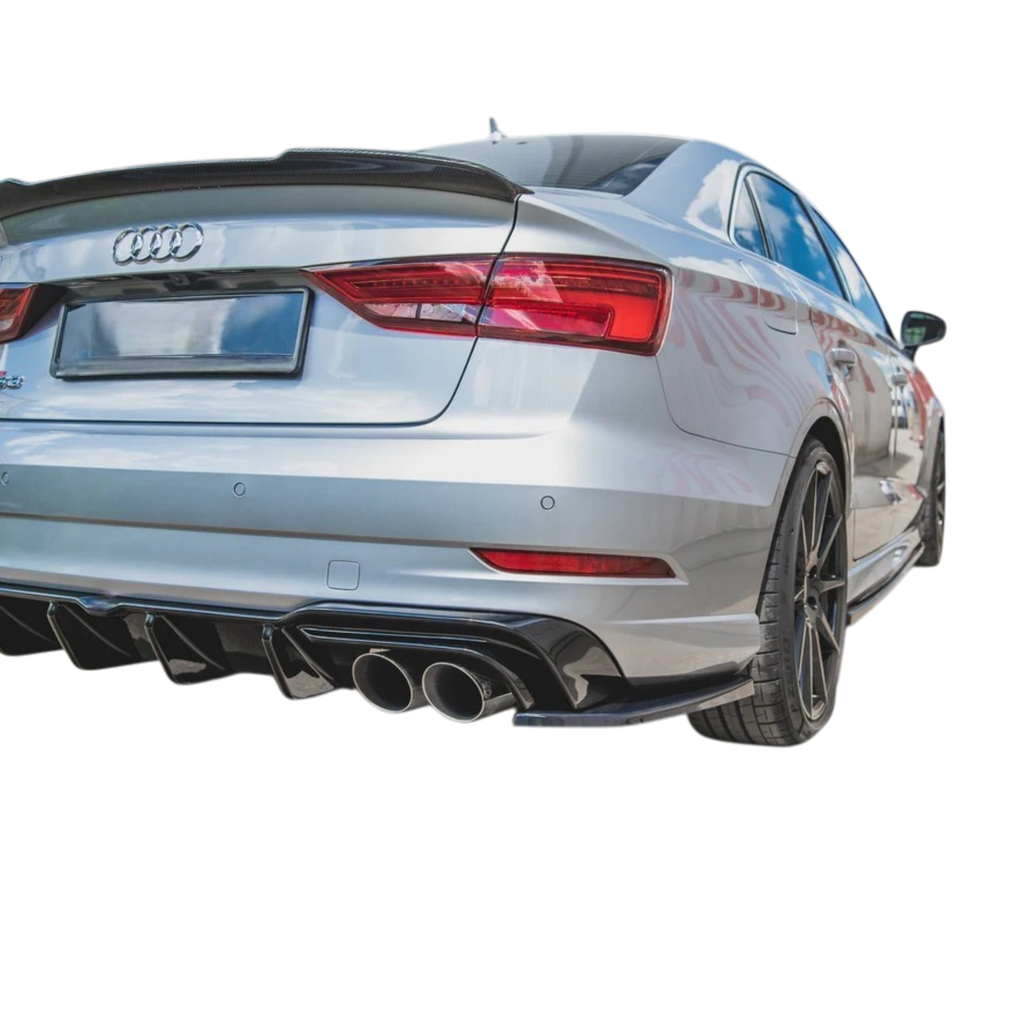 Aero Rear Side Splitters (Gloss Black) for 16-20 Audi S3/A3 S-Line (Sedan) 8V facelift