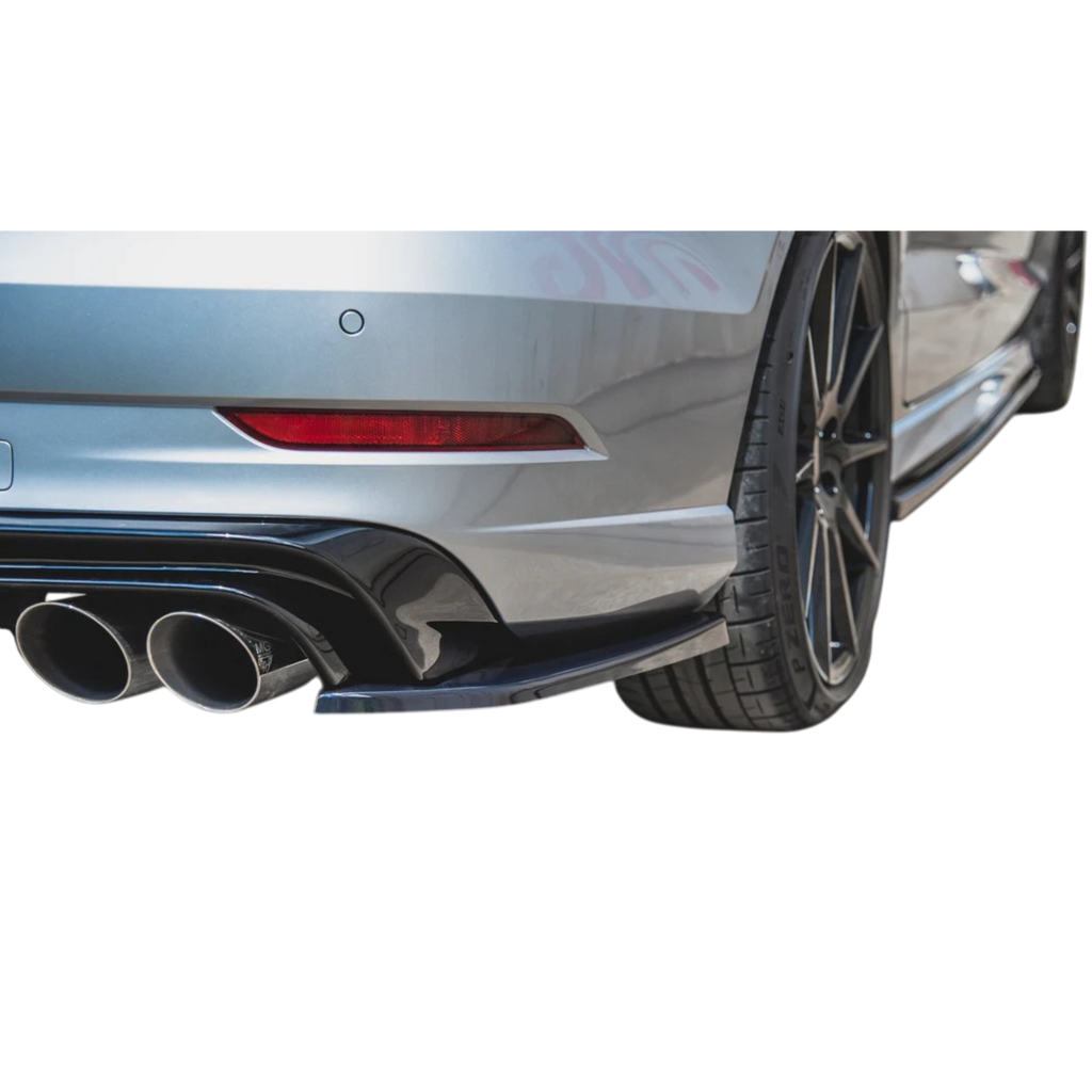 Aero Rear Side Splitters (Gloss Black) for 16-20 Audi S3/A3 S-Line (Sedan) 8V facelift