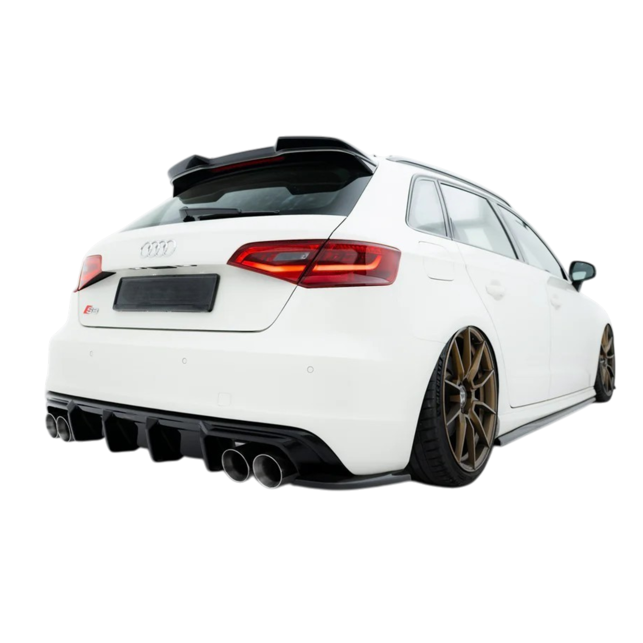 Aero Rear Diffuser (Gloss Black) for 13-16 Audi S3/A3 S-Line (Hatch) 8V