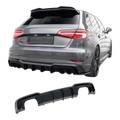 Aero Rear Diffuser (Gloss Black) for 16-20 Audi S3/A3 S-Line (Hatch) 8V Facelift
