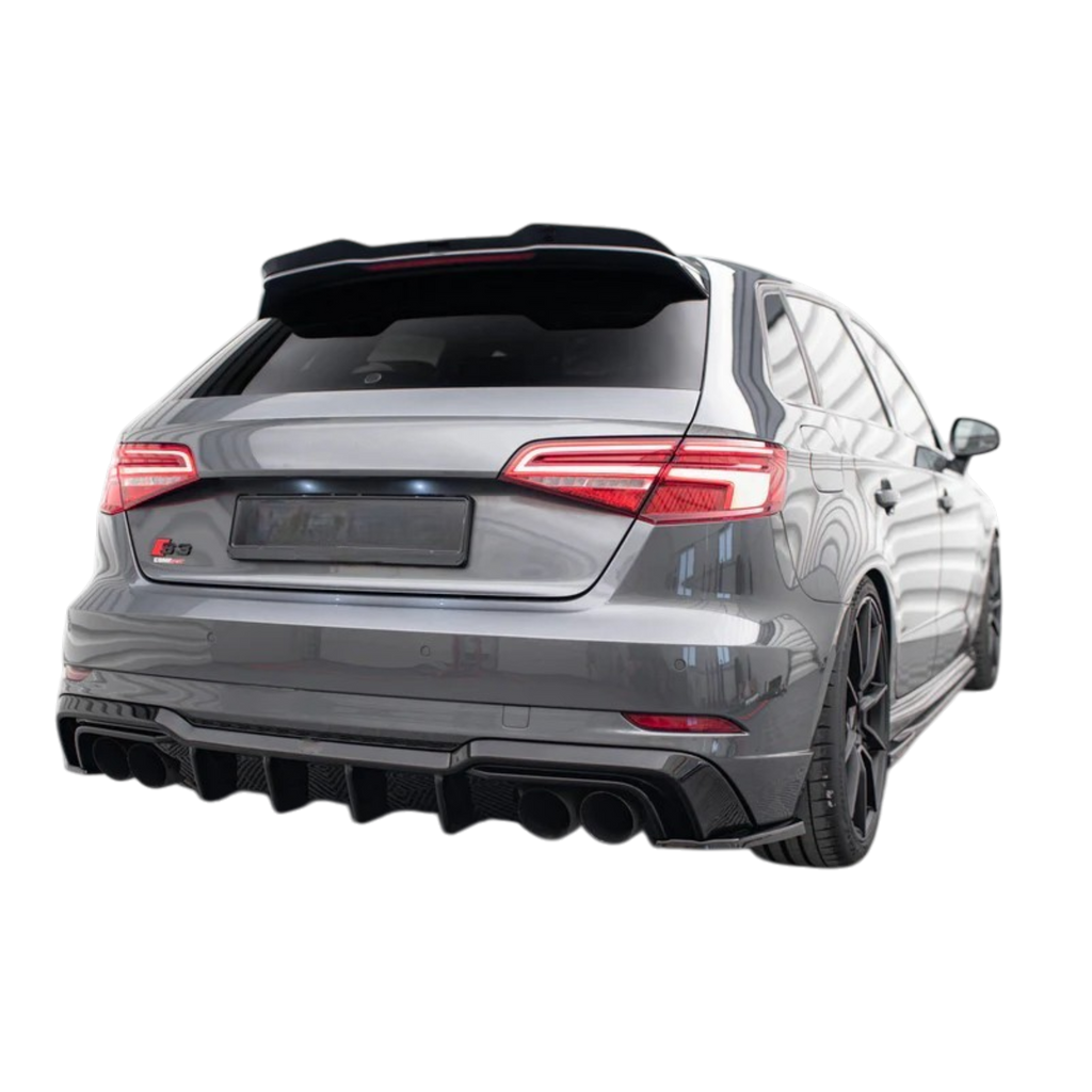Aero Rear Diffuser (Gloss Black) for 16-20 Audi S3/A3 S-Line (Hatch) 8V Facelift