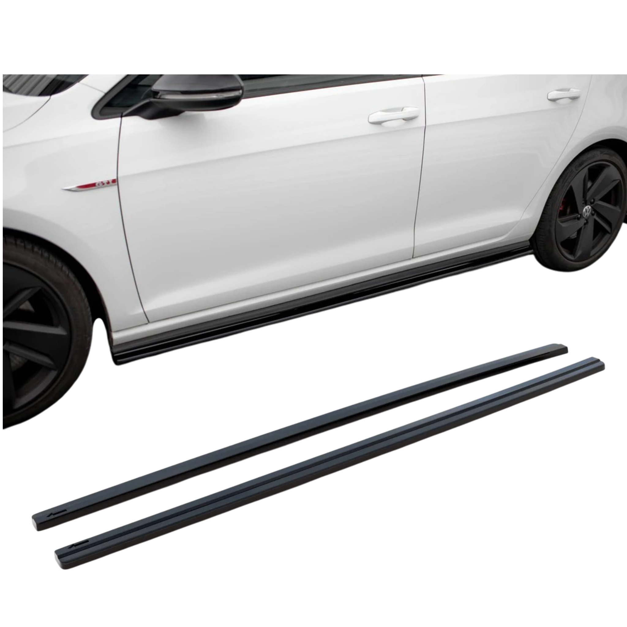 Aero Side Skirts (gloss black) for 13-20 Volkswagen Golf GTI MK7 MK7.5