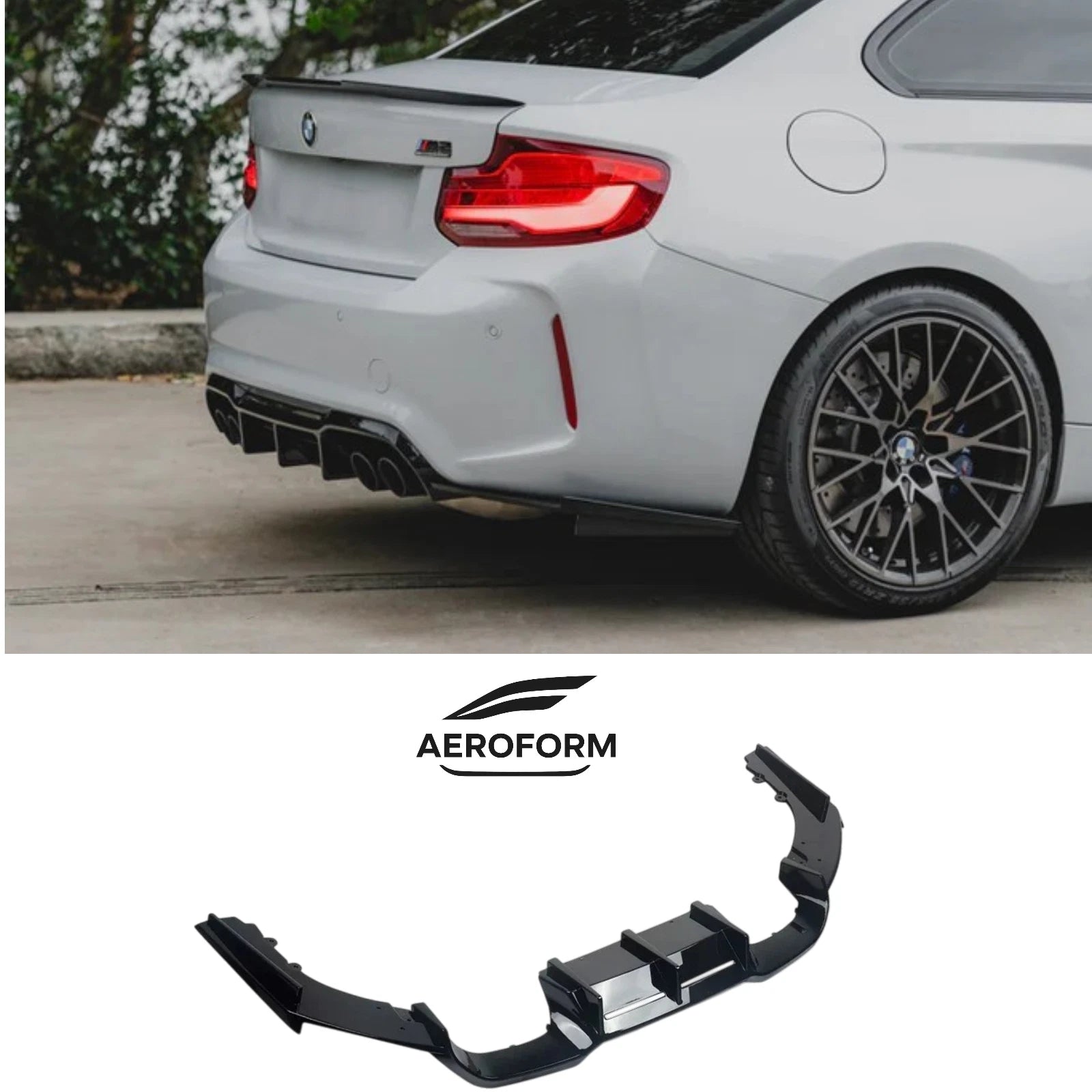 MTC Style Gloss Black Rear Diffuser For BMW F87 M2 &amp; M2 Competition (2016-2022)