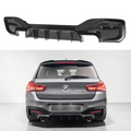 Max Style Rear Diffuser Double Exit (Gloss Black) for 15-19 BMW F20 1 Series